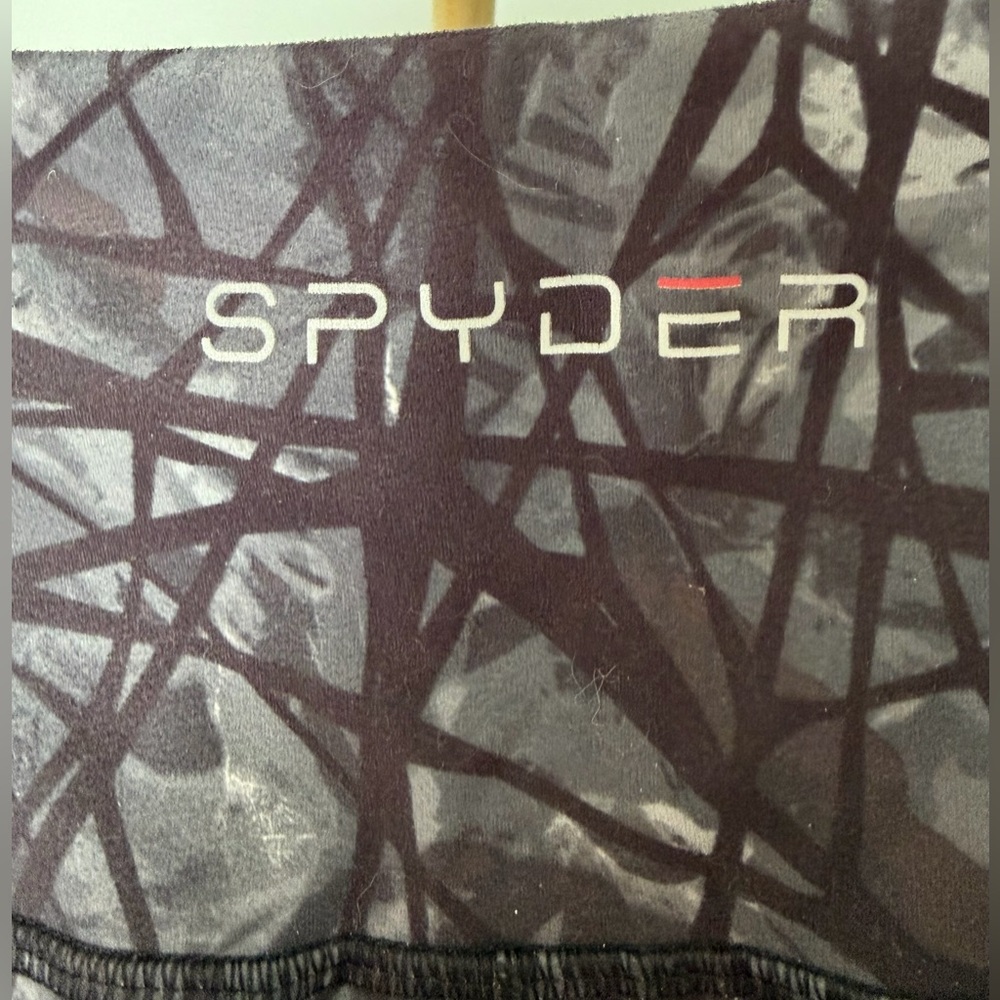 Spyder Black and Gray Patterned Active Leggings S… - image 3